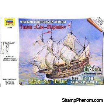 Zvezda - Galleon San Martin Sailing Flagship of the Armada Invincible (Snap) 1:350-Model Kits-ZveZda-StampPhenom
