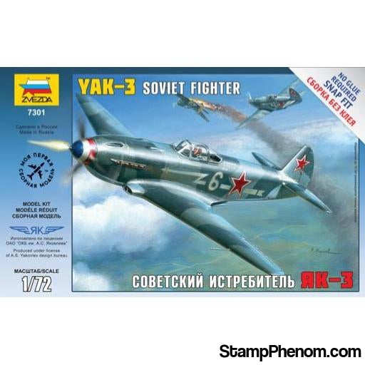 Zvezda - Yak-3 Soviet Fighter (Snap Kit) 1:72-Model Kits-ZveZda-StampPhenom