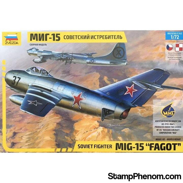 Zvezda - Soviet MiG-15 Fagot Fighter 1:72-Model Kits-ZveZda-StampPhenom
